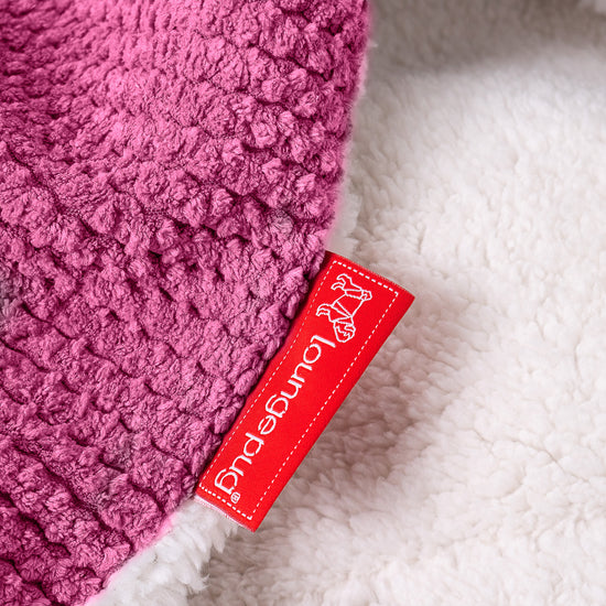 Plaid / Couverture Sherpa - Velours Côtelé Gaufré Rose 04