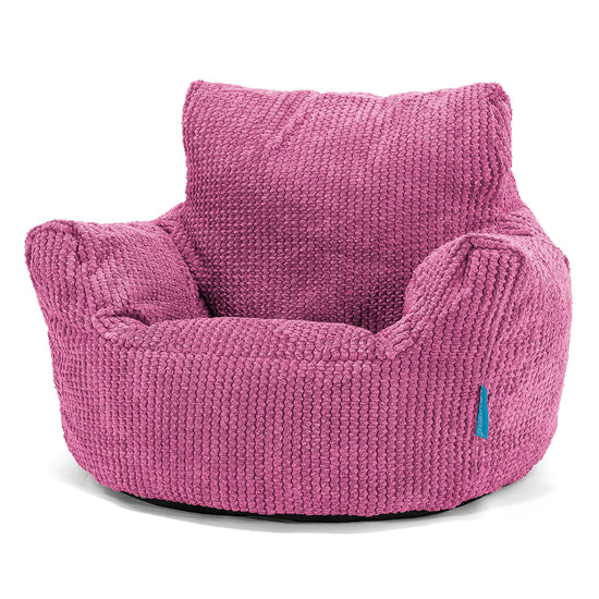 Fauteuil Pouf Bambin 1-3 ans - Velours Côtelé Gaufré Rose 01