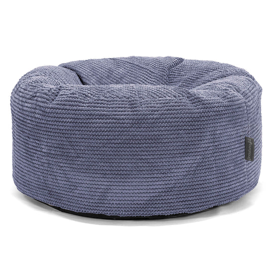 Pouf Design Rond - Velours Côtelé Gaufré Violet 01