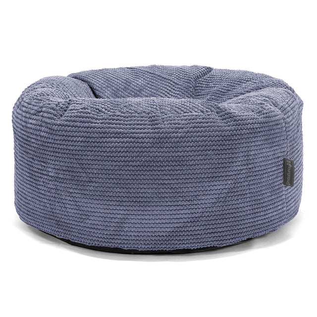 Pouf Design Rond - Velours Côtelé Gaufré Violet 01