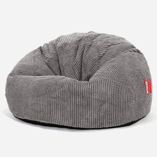 CloudSac 200 Pouf Géant Enfant à Mémoire de Forme 2-12 ans - Velours Côtelé Gaufré Anthracite 01
