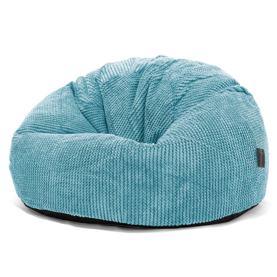 Pouf Poire Classique - Velours Côtelé Gaufré Mer égée 01