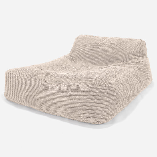 Chaise Longue (2 Personnes) - Velours Côtelé Gaufré Crème 01
