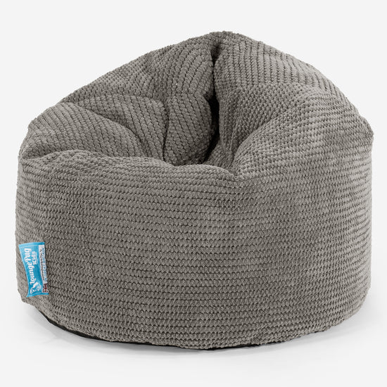 Pouf Enfant 2-6 ans - Velours Côtelé Gaufré Anthracite 01