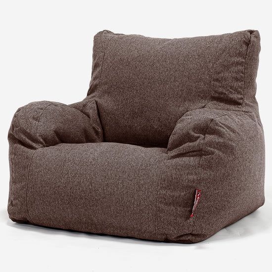 Pouf Fauteuil Design - Interalli Laine Marron 01