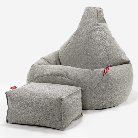 Pouf Poire Gamer - Interalli Laine Argent 01
