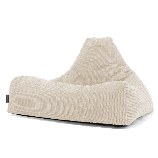 Pouf Fauteuil Relax - Velours Côtelé Gaufré Crème 01