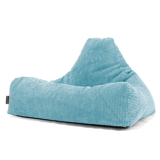 Pouf Fauteuil Relax - Velours Côtelé Gaufré Mer égée 01