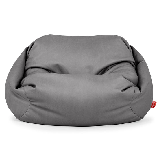 Pouf Fauteuil Sabine - Cuir Végan Gris 02