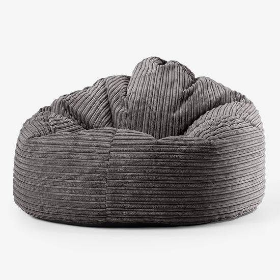 Pouf Géant Câlinou pour Enfants 3-8 ans - Côtelé Anthracite 02