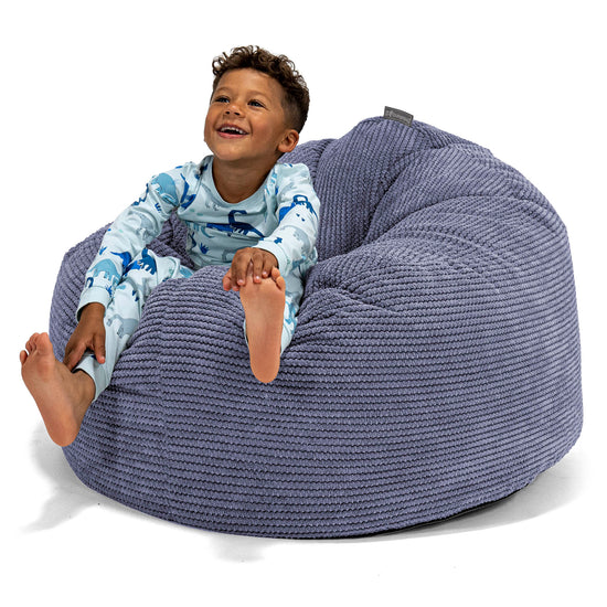 Pouf Géant Câlinou pour Enfants 3-8 ans - Velours Côtelé Gaufré Violet 01