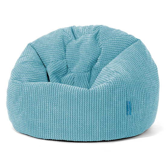 Pouf Poire Classique Enfant 1-5 ans - Velours Côtelé Gaufré Mer Égée 01