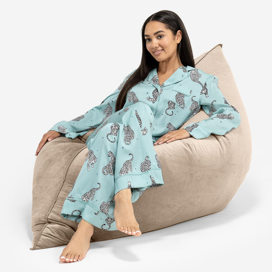 Pouf Fauteuil Design - Côtelé Gris Acier 3093