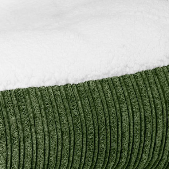 Lit pour Chien, Taille Large - Sherpa & Côtelé Vert Forêt 03