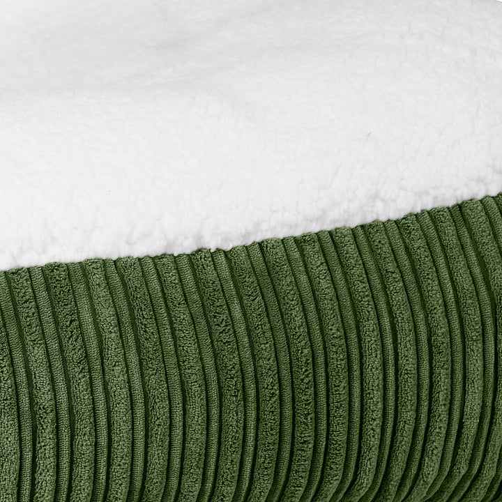 Lit pour Chien, Taille Large - Sherpa & Côtelé Vert Forêt 03