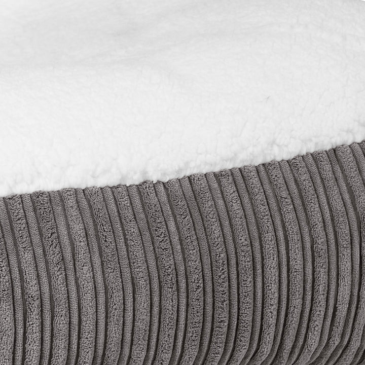 Lit pour Chien, Taille Moyenne - Sherpa & Côtelé Anthracite 03