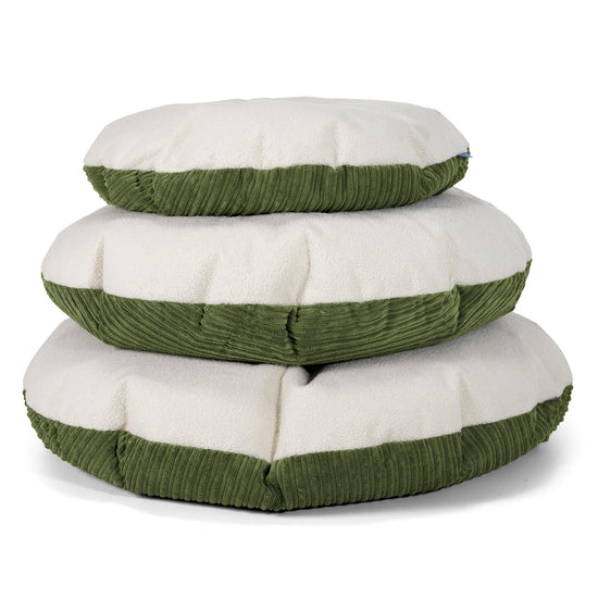 Flexforma Pouf Rond pour Tout-Petit 1-3 ans - Bouclé & Côtelé Vert Forêt 03