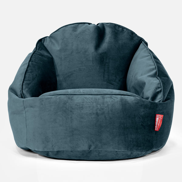 Pouf Chaise Bubble - Velours Mer Égée 01