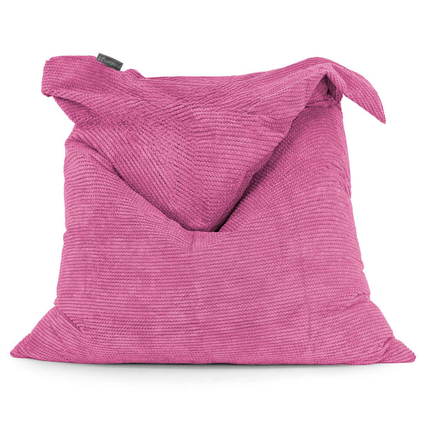 Pouf Fauteuil Design - Côtelé Gris Acier 01