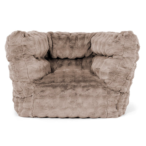 Louis Pouf Fauteuil Design - Fausse Fourrure à Bulles Vison 01
