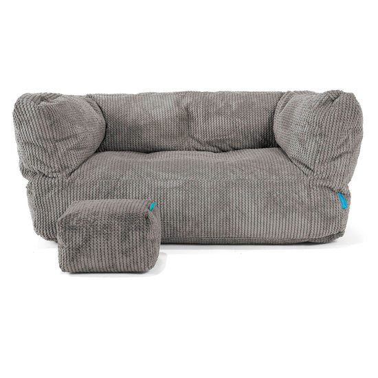 Canapé Enfant Albert 2-6 ans - Velours Côtelé Gaufré Anthracite 02