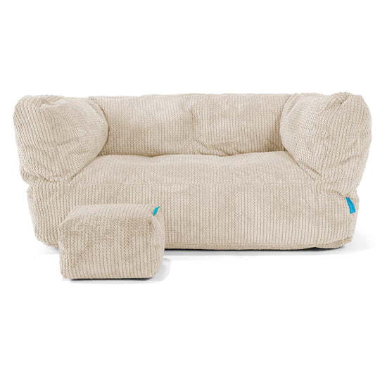 Canapé Enfant Albert 2-6 ans - Velours Côtelé Gaufré Crème 02
