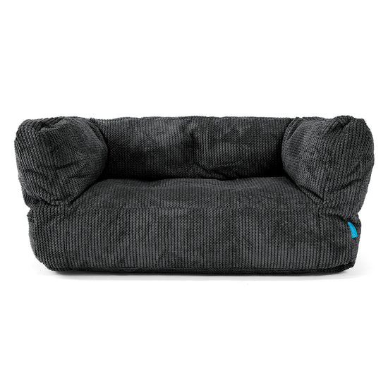 Canapé Enfant Albert 2-6 ans - Velours Côtelé Gaufré Noir 01