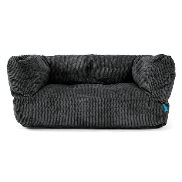 Canapé Enfant Albert 2-6 ans - Velours Côtelé Gaufré Noir 01