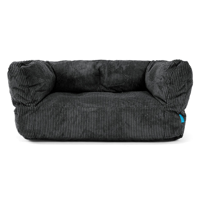 Canapé Enfant Albert 2-6 ans - Velours Côtelé Gaufré Noir 01