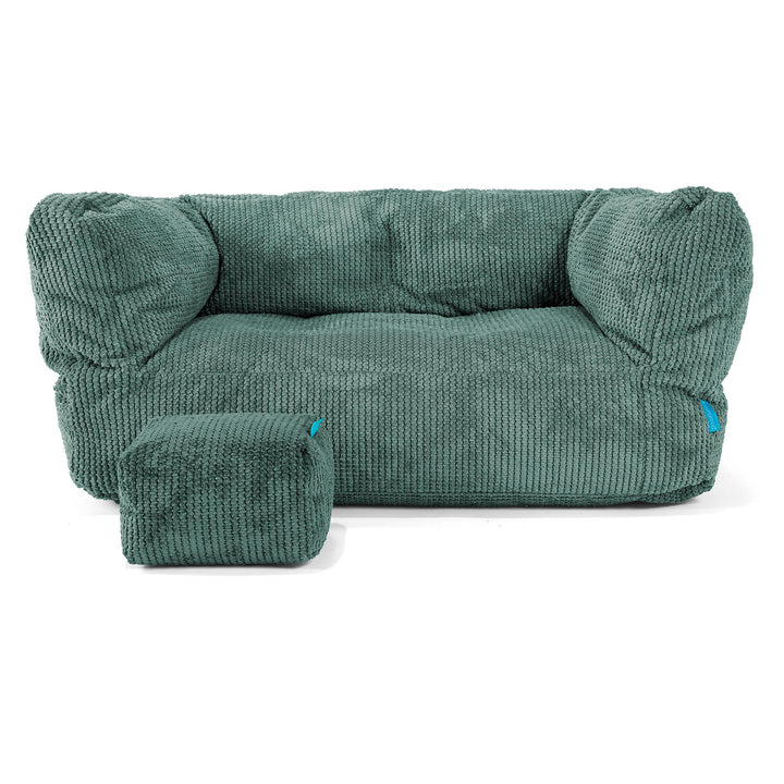 Canapé Enfant Albert 2-6 ans - Velours Côtelé Gaufré Vert Mousse 02
