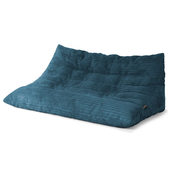 Canapé Pouf de Sol Noah - Côtelé Bleu Marine 01
