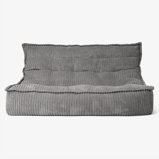 Canapé Pouf de Sol Oliver - Côtelé Anthracite 01