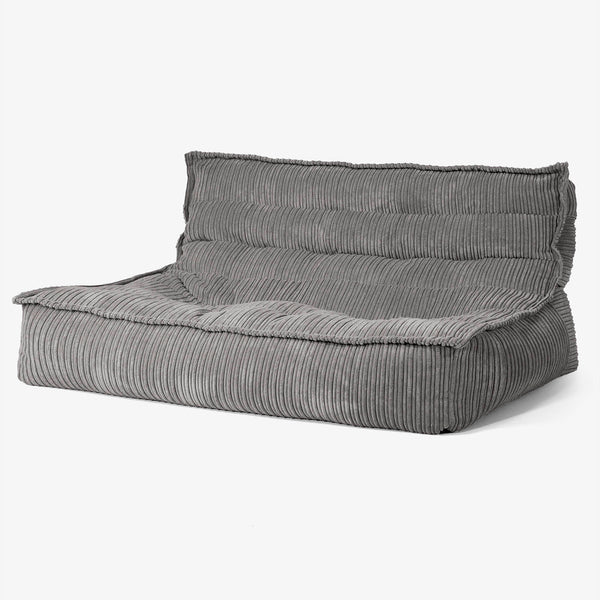 Canapé Pouf de Sol Oliver - Côtelé Anthracite 01