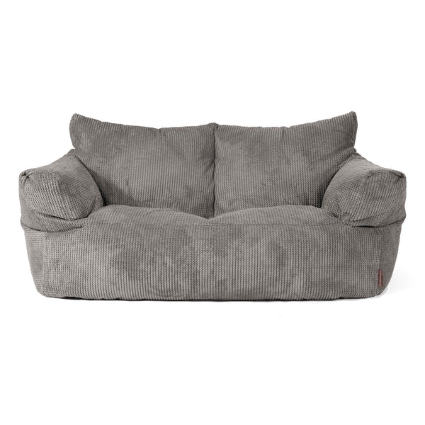 Joséphine Canapé Pouf - Velours Côtelé Gaufré Anthracite 01