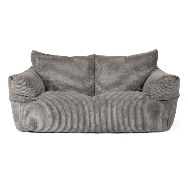 Joséphine Canapé Pouf - Velours Côtelé Gaufré Anthracite 01