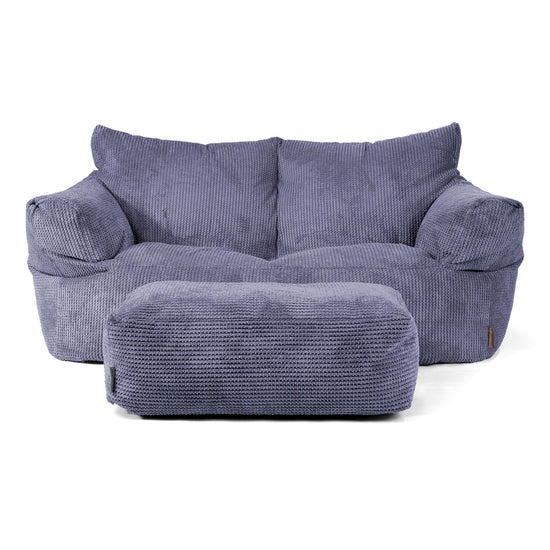 Joséphine Canapé Pouf - Velours Côtelé Gaufré Violet 02