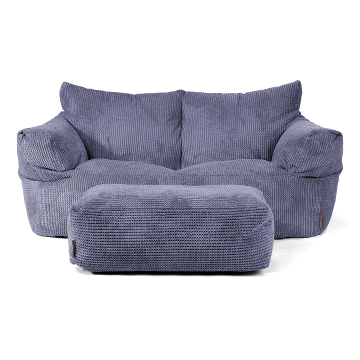Joséphine Canapé Pouf - Velours Côtelé Gaufré Violet 02