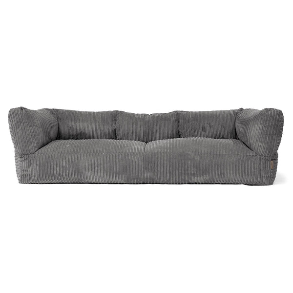 Canapé Pouf Albert 3 places - Côtelé Gris Ardoise 01