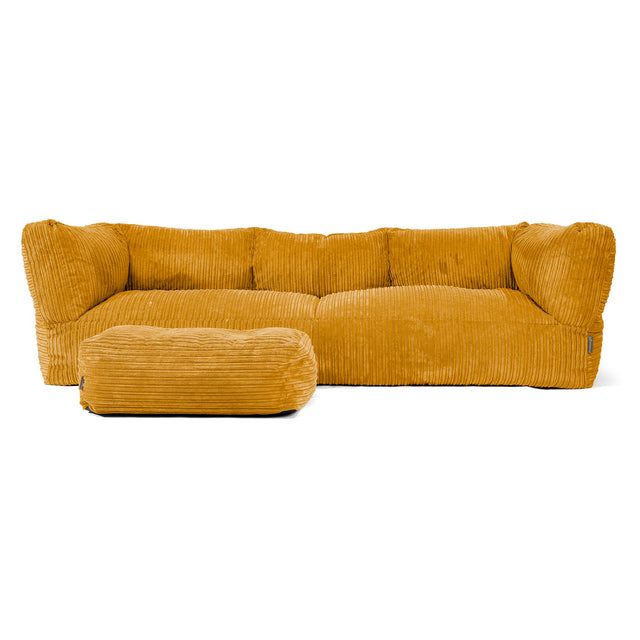 Canapé Pouf Albert 3 places - Côtelé Miel doré 02