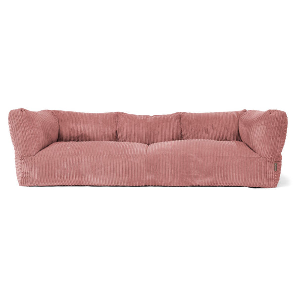 Canapé Pouf Albert 3 places - Côtelé Pêche 01