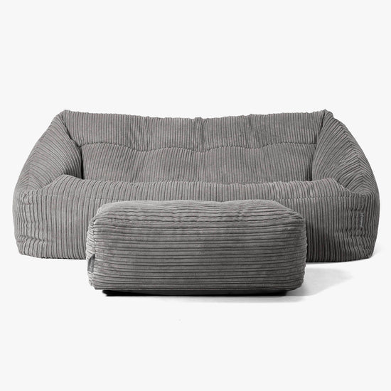 Canapé Pouf Maya - Côtelé Anthracite 02