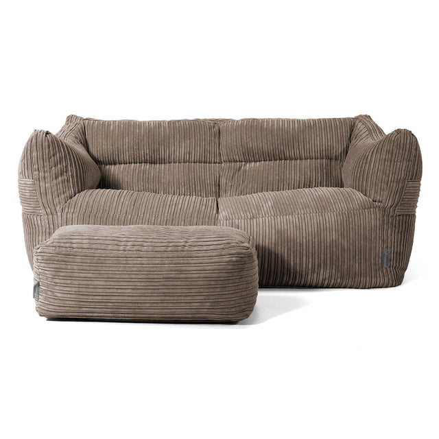 Canapé Pouf Victor - Côtelé Grège 02