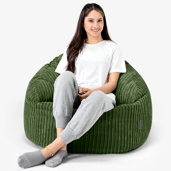 Pouf Chaise Bubble - Côtelé Vert Forêt 03