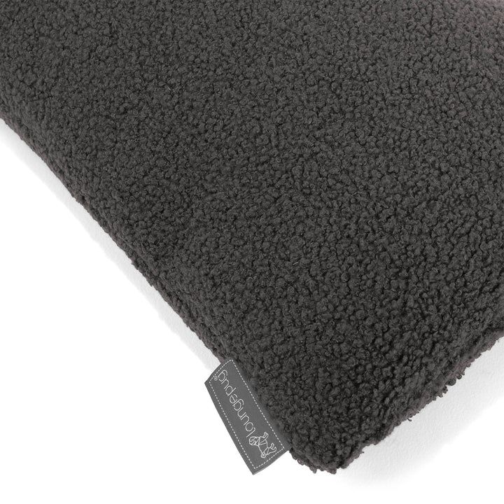 Housse de Coussin Rectangulaire 35 x 50cm - Bouclé Anthracite 02