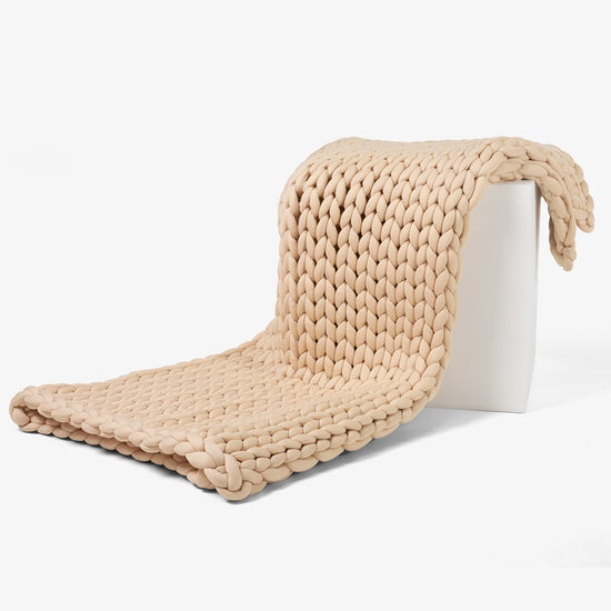 Couverture Lestée pour Adultes - Tricot épais Taupe 03