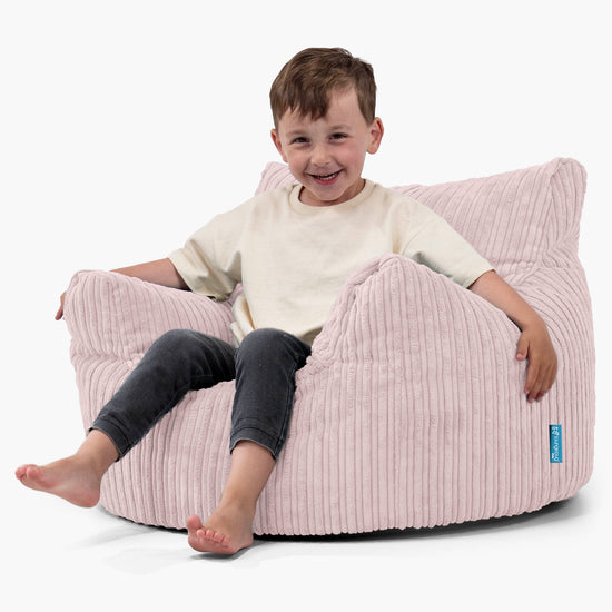 Fauteuil Pouf Enfant 3-8 ans - Côtelé Rose 02