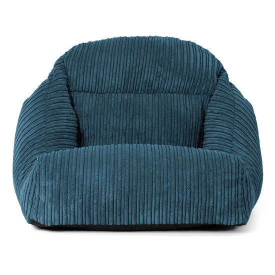 Fauteuil Pouf de Sol Aya - Côtelé Bleu Marine 02