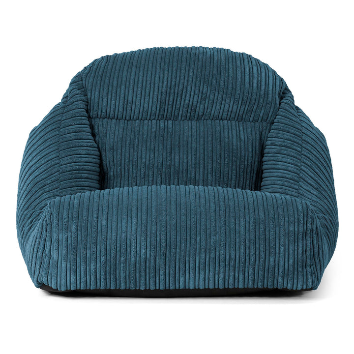 Fauteuil Pouf de Sol Aya - Côtelé Bleu Marine 02