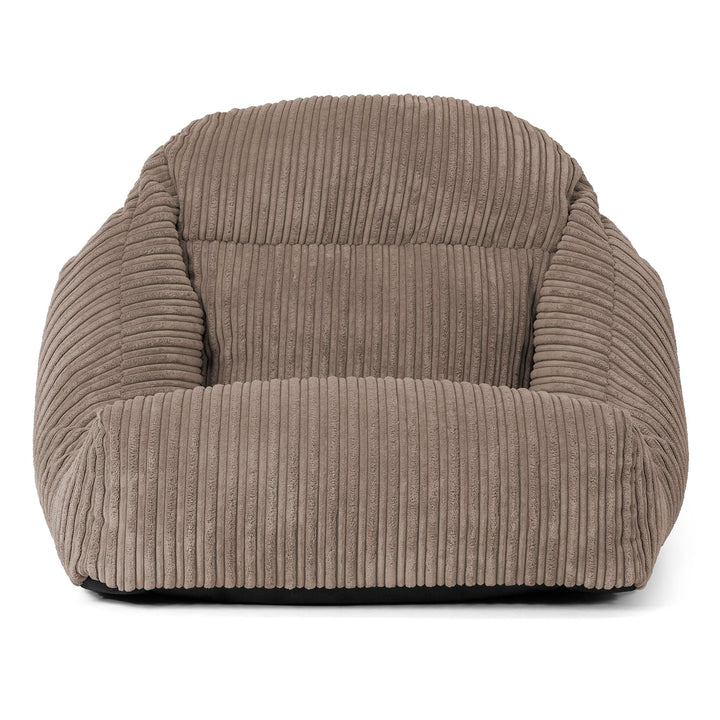 Fauteuil Pouf de Sol Aya - Côtelé Grège 02