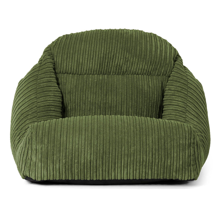 Fauteuil Pouf de Sol Aya - Côtelé Vert Forêt 02